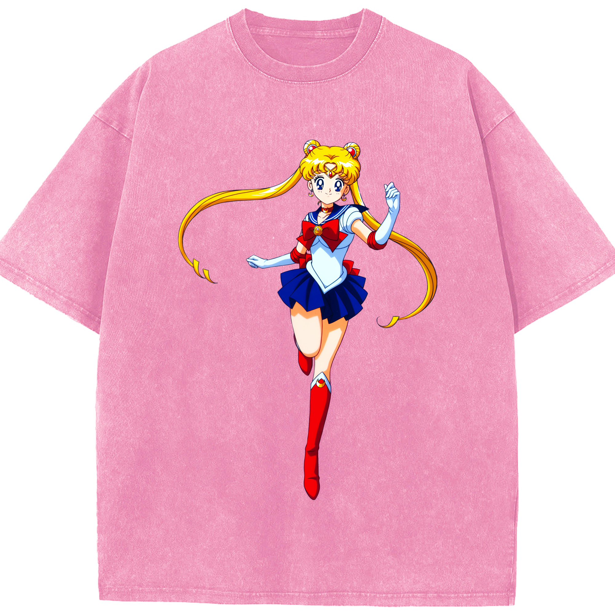 （画像用） 美少女戦士セーラームーン 月野 うさぎ つきの うさぎ Sailor Moon Tsukino Usagi 綿100% ヴィンテージ風 半袖Tシャツ（フロントプリント）